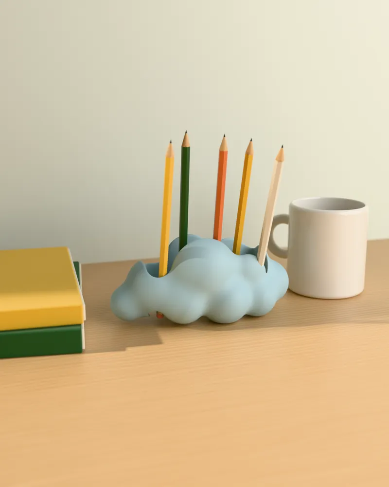 Cloud Storage on a wooden table at home