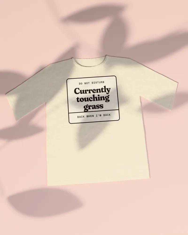 Currently Touching Grass Tee in Natural